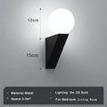 Modern black glass ball wall lamp bedroom sconce