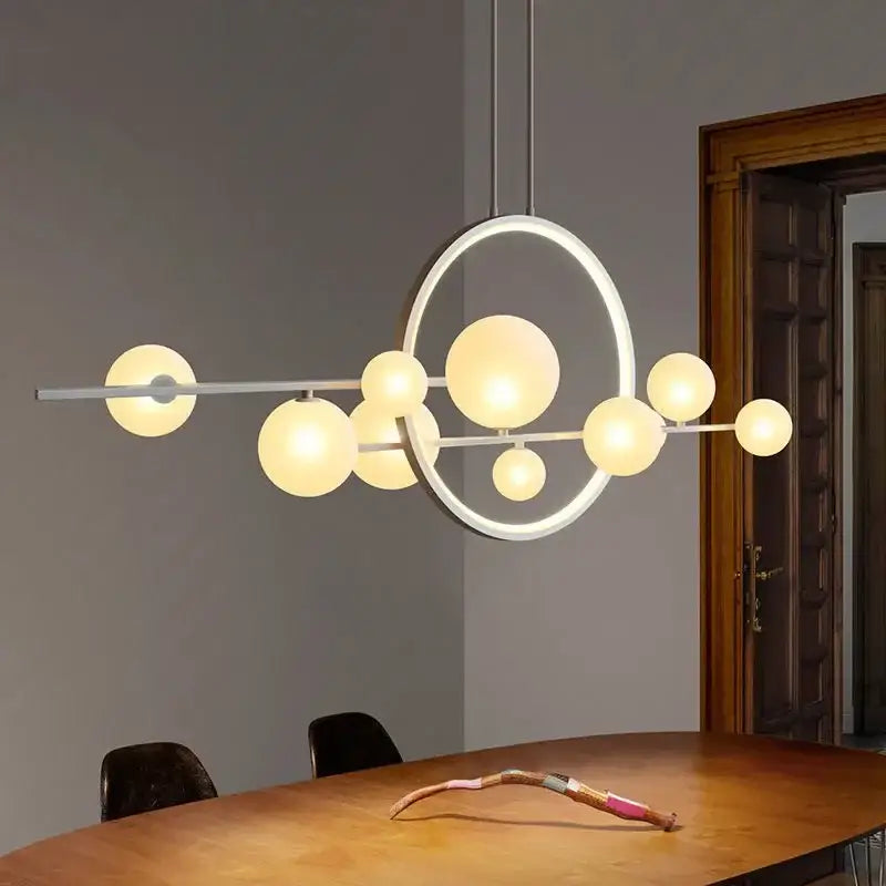 Modern black glass bubble chandelier dining room led pendant light