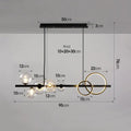 Modern black glass bubble chandelier dining room ring light