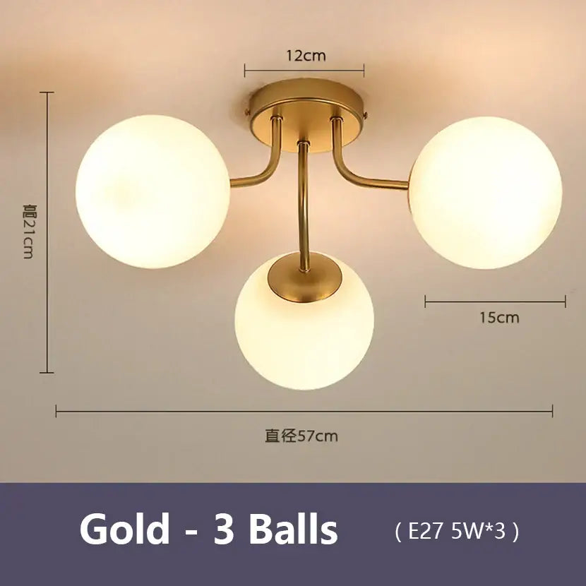 Modern black glass bubble led ceiling light living room