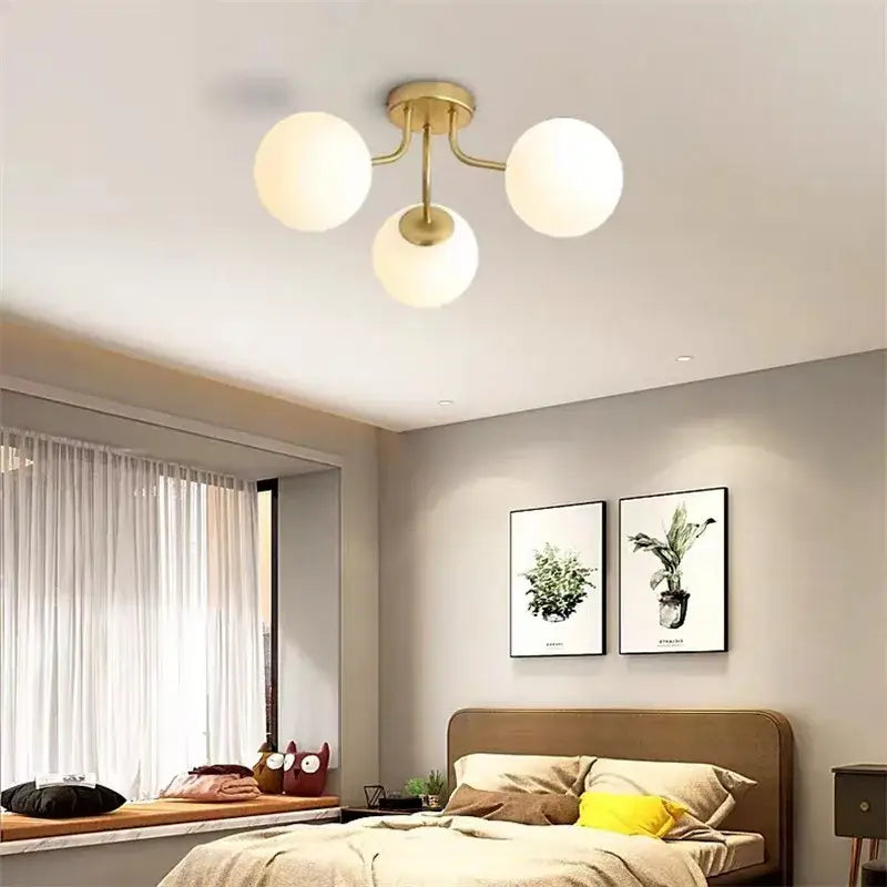 Modern black glass bubble led ceiling light living room