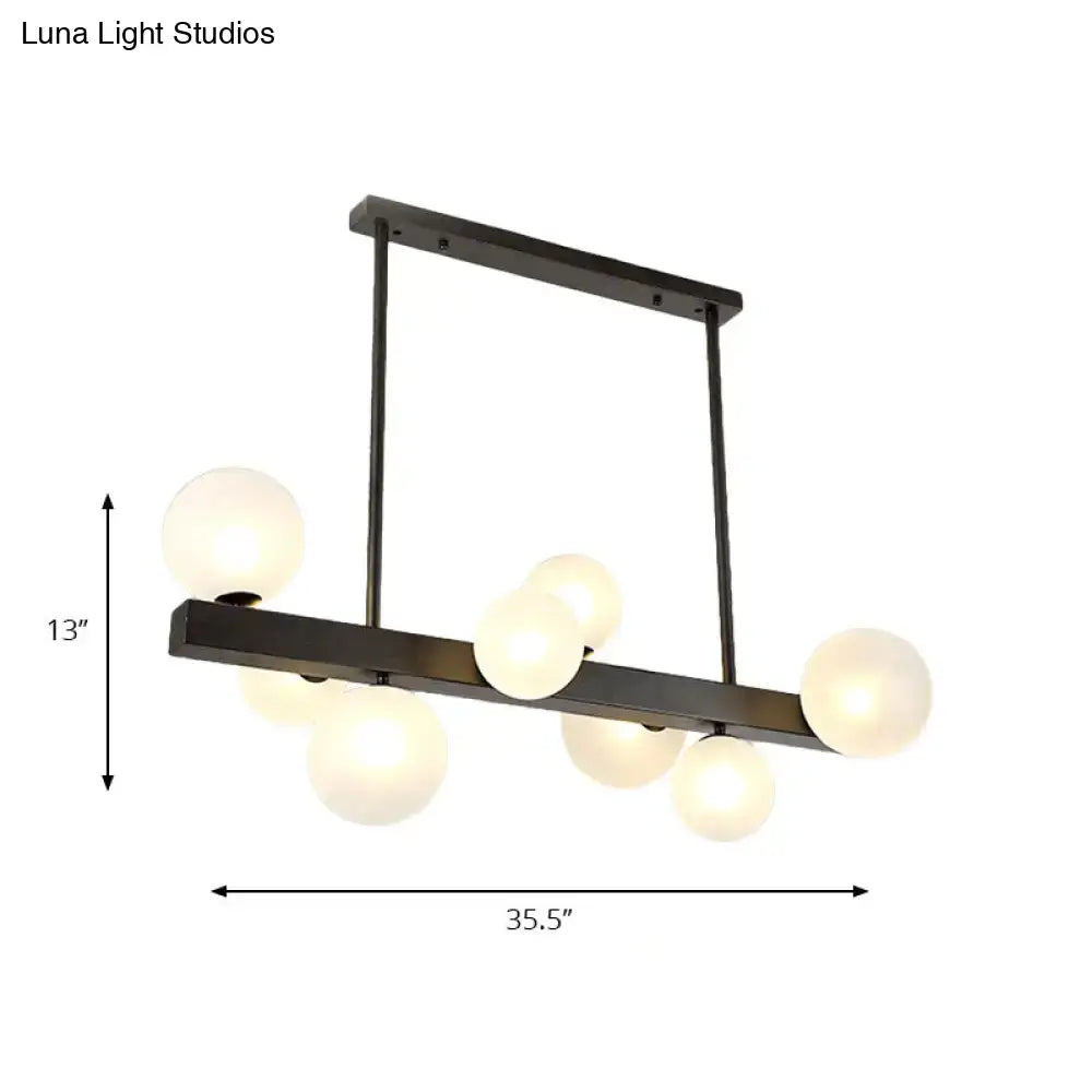 Modern black glass bubble linear pendant light for dining room