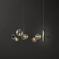 Modern black glass globe pendant light for dining table
