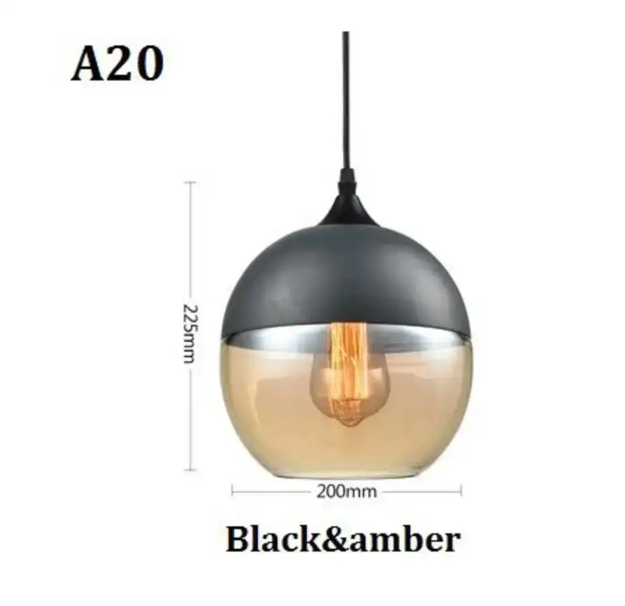 Modern black glass pendant light set dining room smoked shades