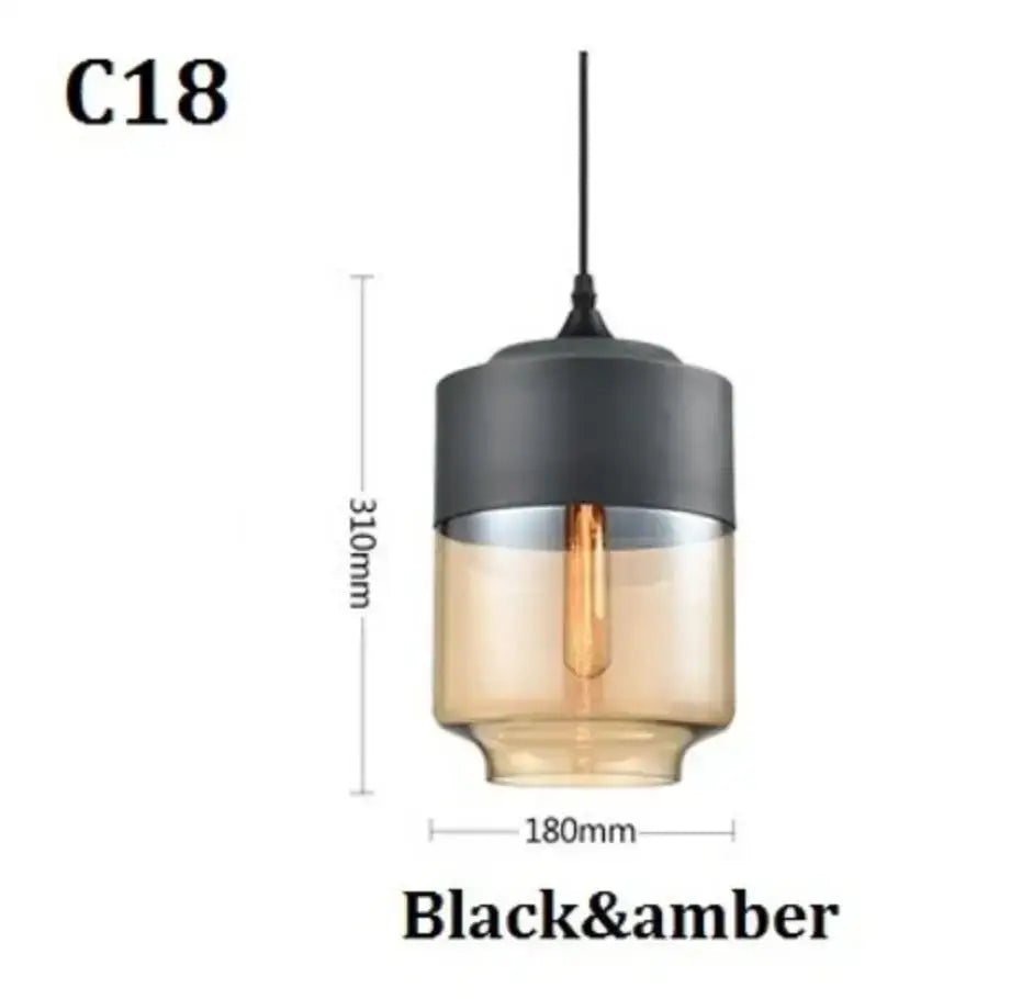 Modern black glass pendant light set dining room smoked shades
