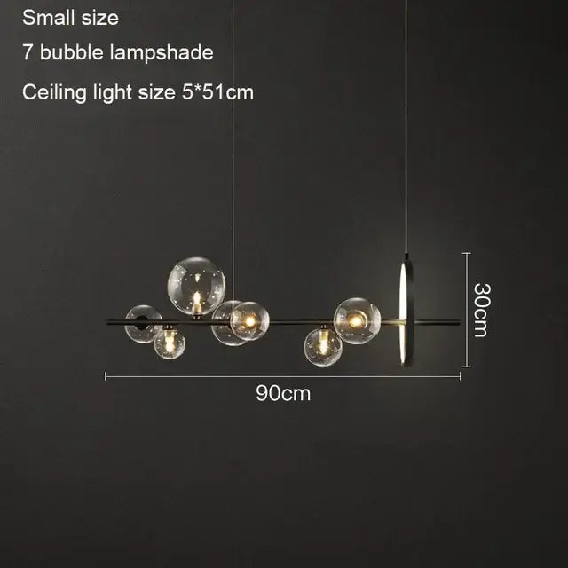 Modern black glass ring pendant light – dining room chandelier