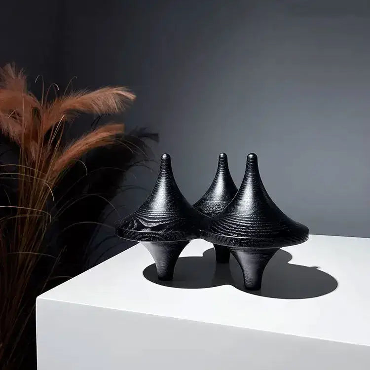 Modern black glossy decorbites geometric gyroscope living room decor