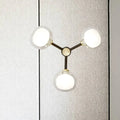 Modern black & gold 3-head glass shade wall lamp – bedroom lighting