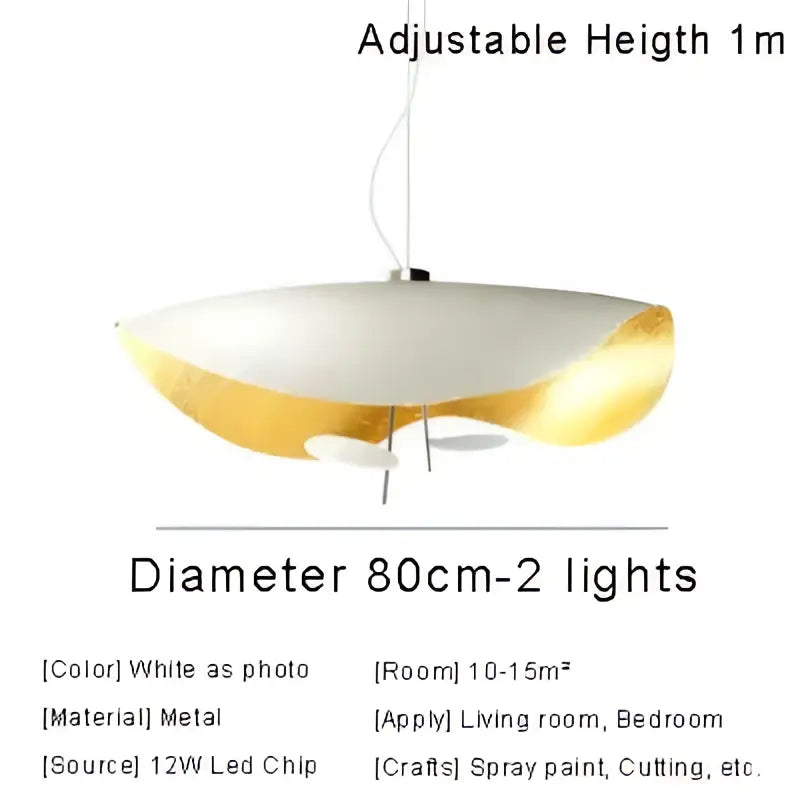 Modern black & gold abstract pendant lamp dining room sculptural design