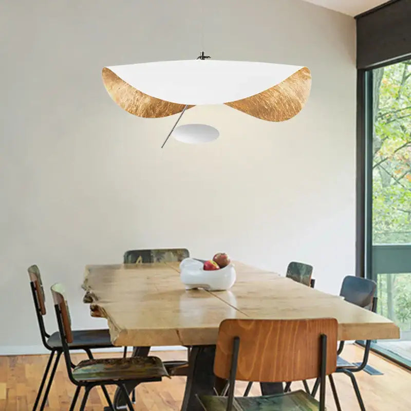 Modern black & gold abstract pendant lamp dining room sculptural design