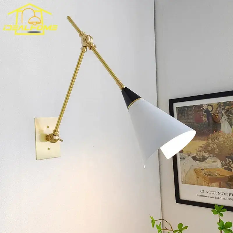 Modern black & gold adjustable wall lamp kitchen sconce