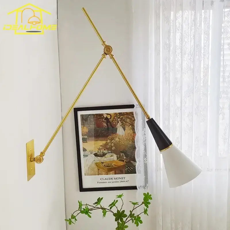 Modern black & gold adjustable wall lamp kitchen sconce