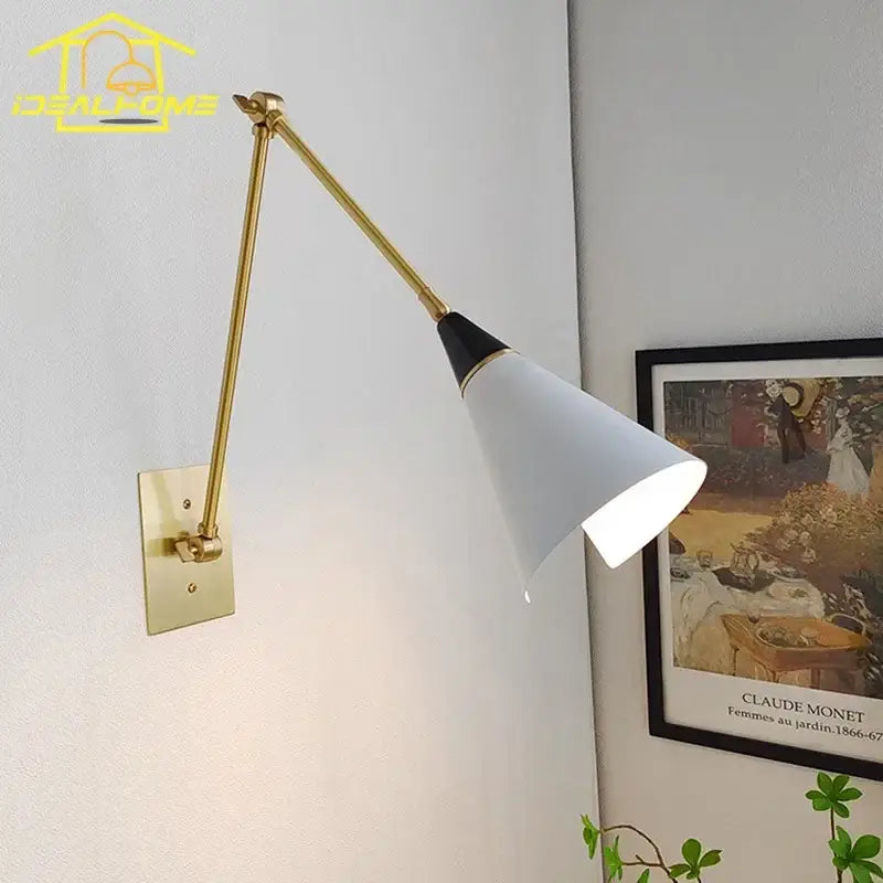 Modern black & gold adjustable wall lamp kitchen sconce
