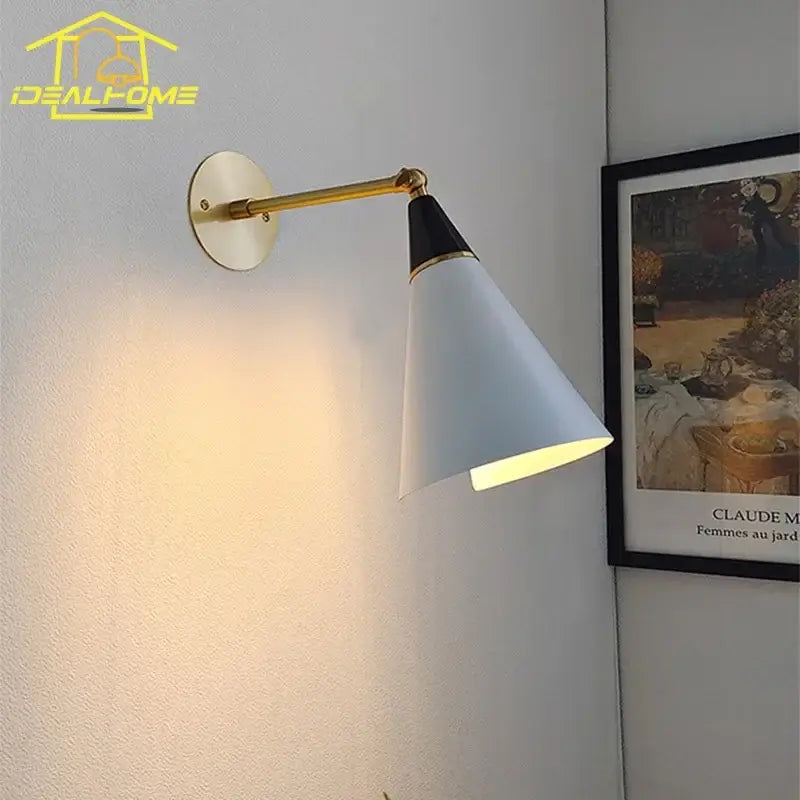 Modern black & gold adjustable wall lamp kitchen sconce