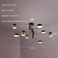 Modern black & gold branch led chandelier living room light