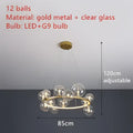 Modern black & gold branching bubbles chandelier dining room light