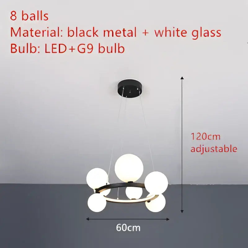 Modern black & gold branching bubbles chandelier dining room light