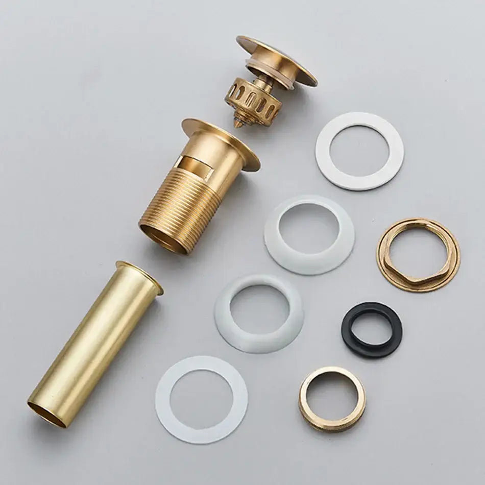 Modern black & gold brass basin sink pop up drain bathroom stopper