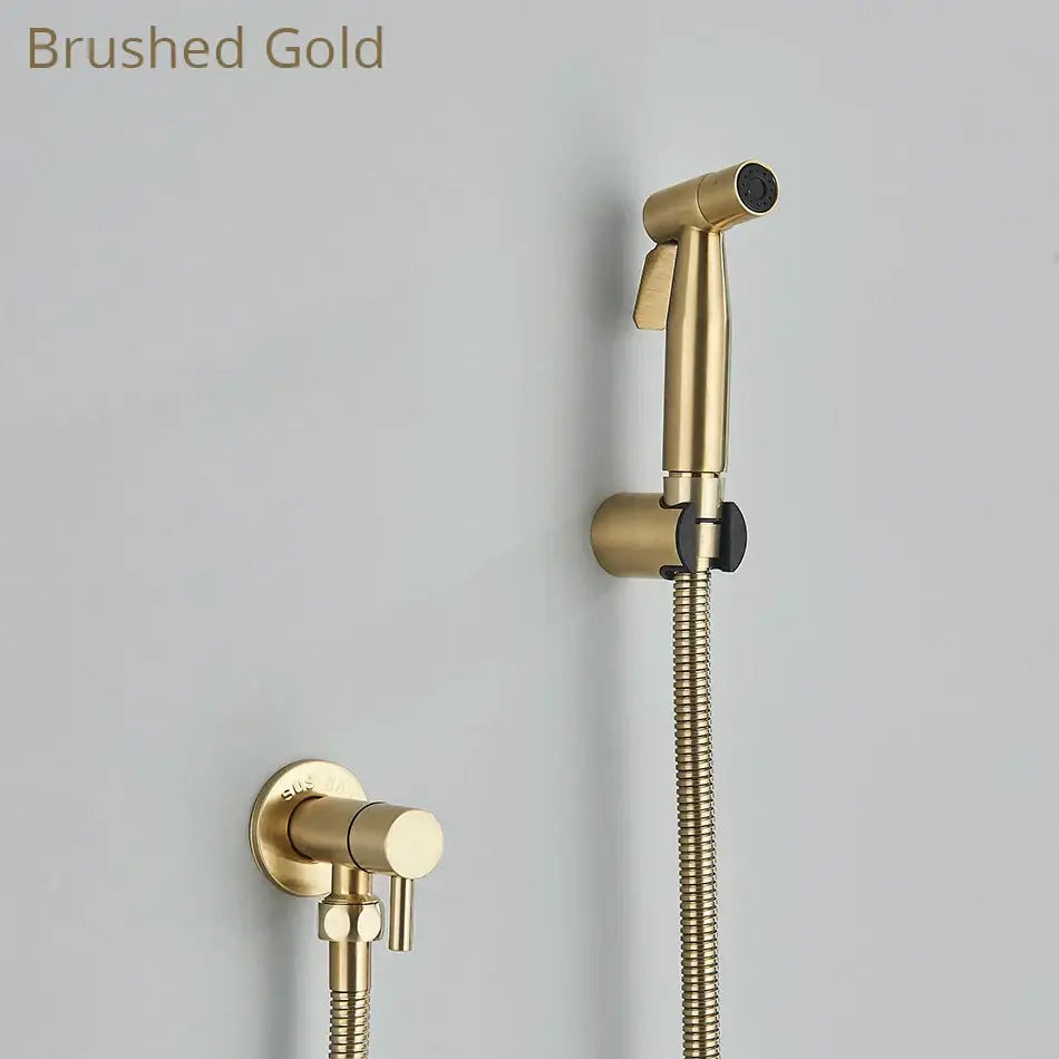Modern black & gold brass bidet faucet – bathroom sprayer jet