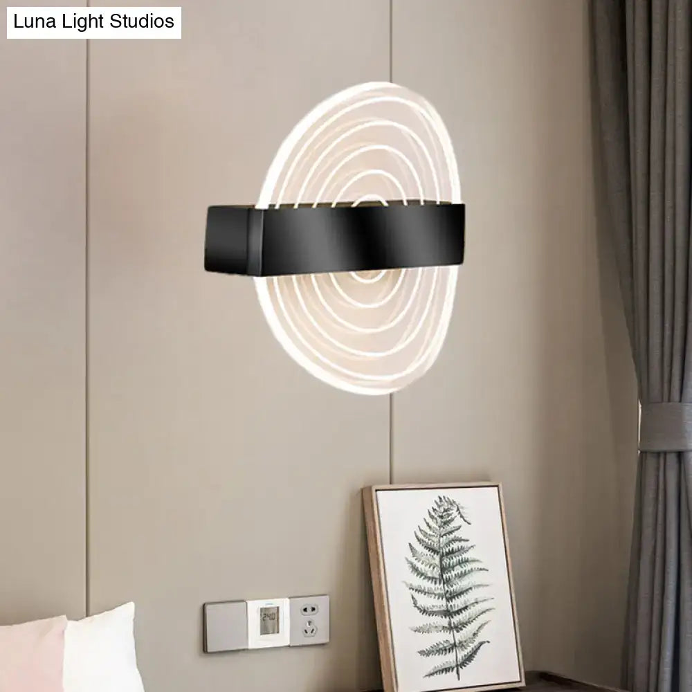 Modern black & gold circle led wall lamp for living room