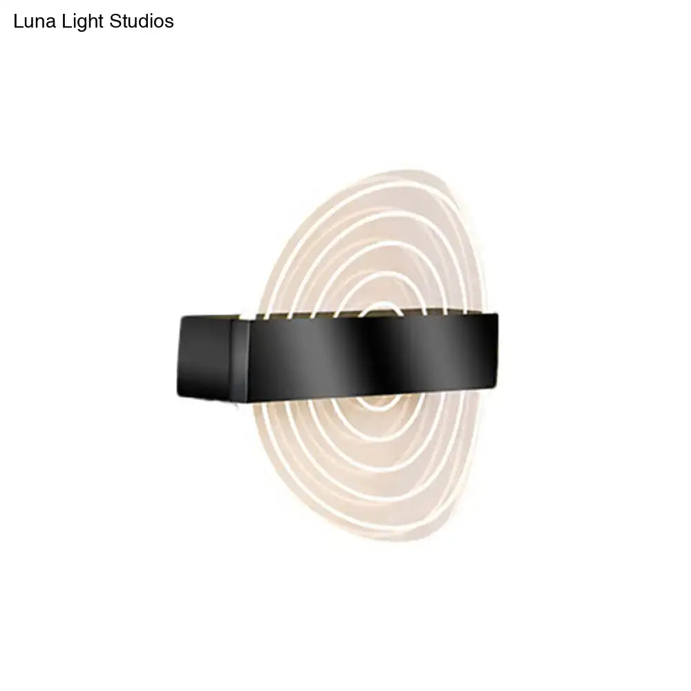 Modern black & gold circle led wall lamp for living room