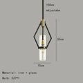 Modern black & gold clear glass e27 pendant lights dining room
