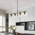 Modern black & gold clear glass pendant light dining room 110v-240v