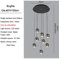 Modern black & gold crystal ball pendant light for living room