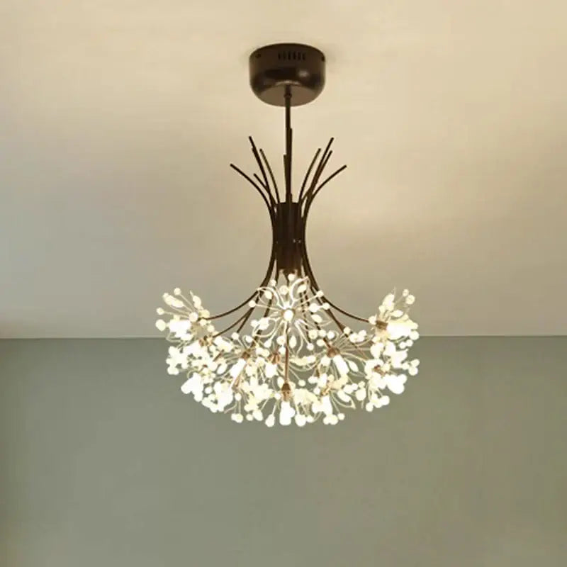 Modern black & gold crystal bouquet pendant light dining room