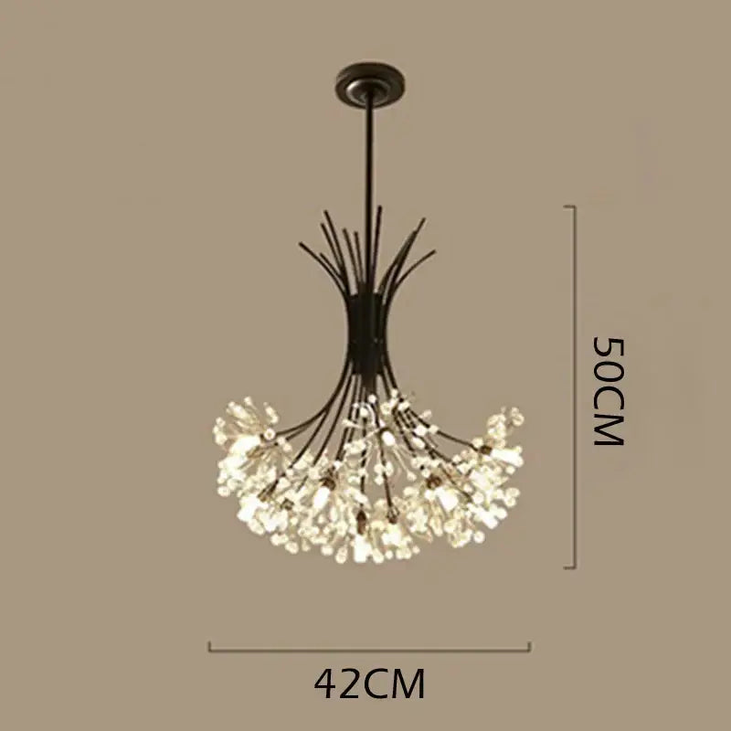 Modern black & gold crystal bouquet pendant light dining room