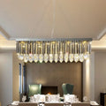 Modern black & gold crystal island pendant light dining room