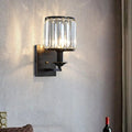 Modern black & gold crystal sconce light fixture bedroom wired electric