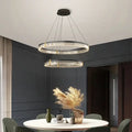 Modern black & gold decorbites circle chandelier dining room light