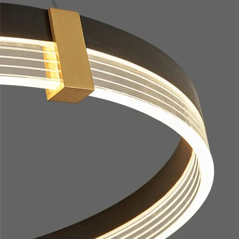 Modern black & gold decorbites circle chandelier dining room light