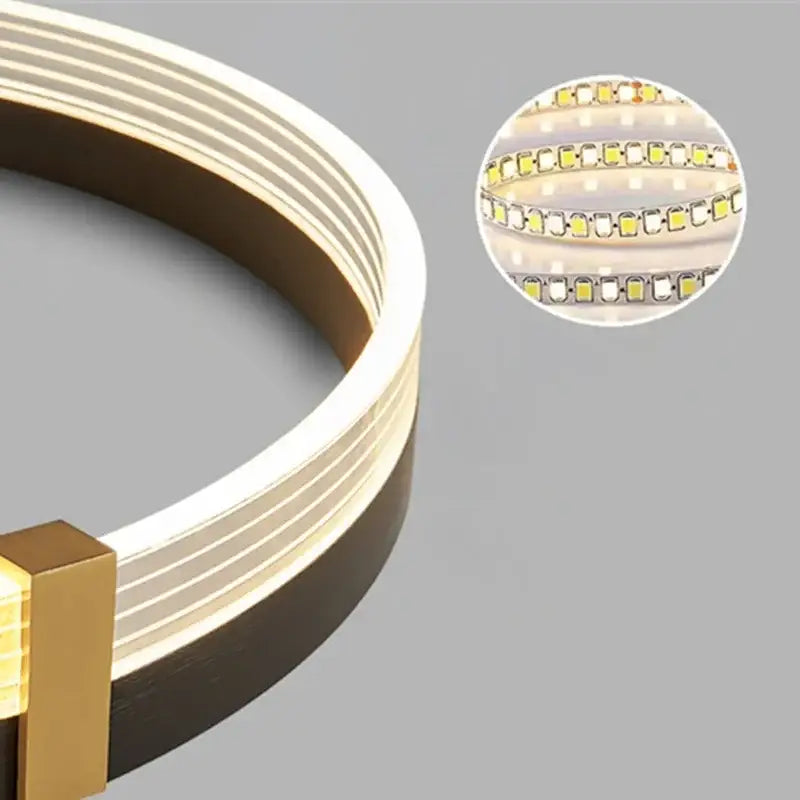 Modern black & gold decorbites circle chandelier dining room light