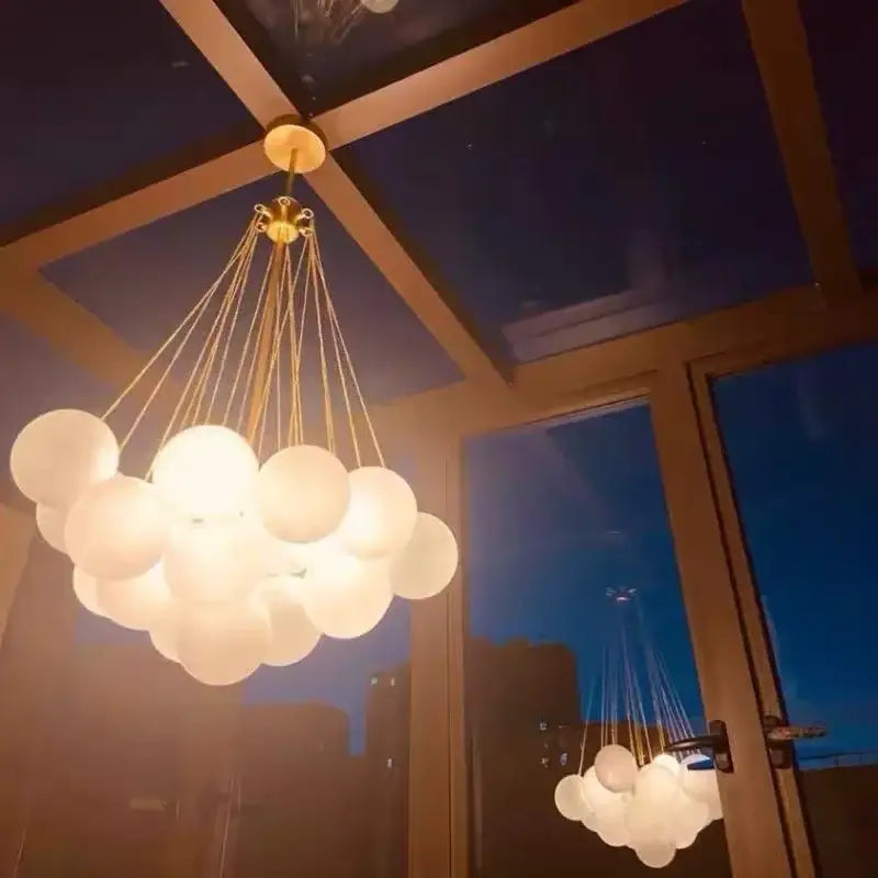 Modern black & gold decorbites glass chandelier dining room light