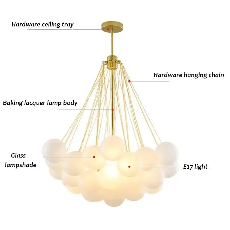 Modern black & gold decorbites glass chandelier dining room light