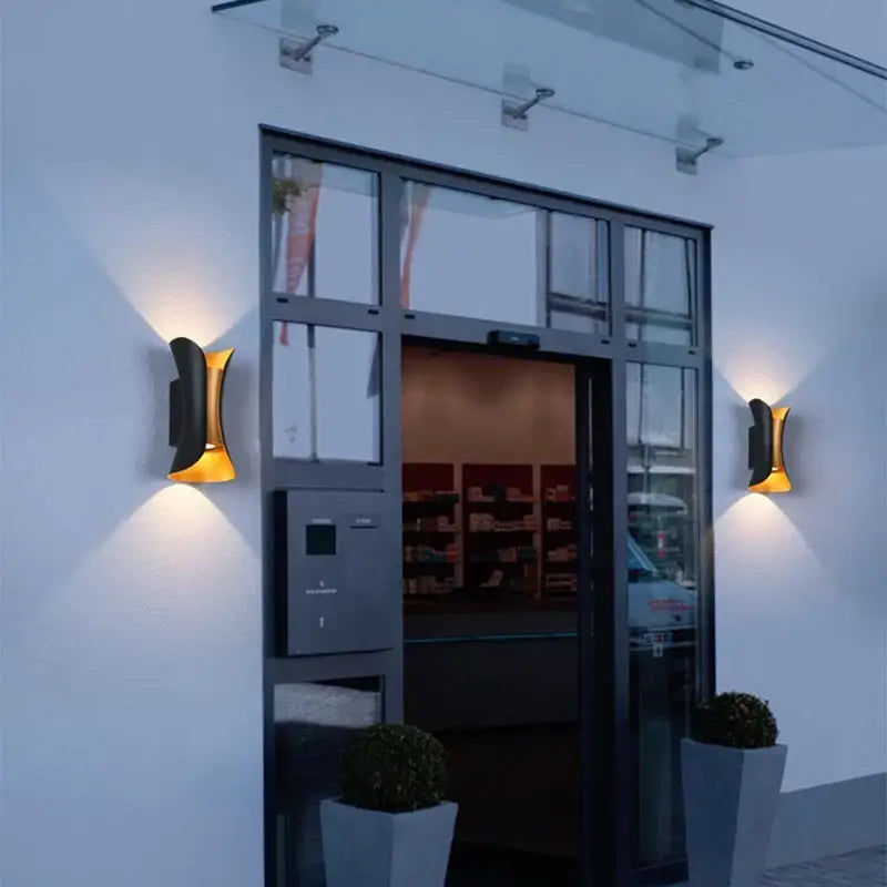 Modern black & gold decorbites led waterproof wall lamp living room