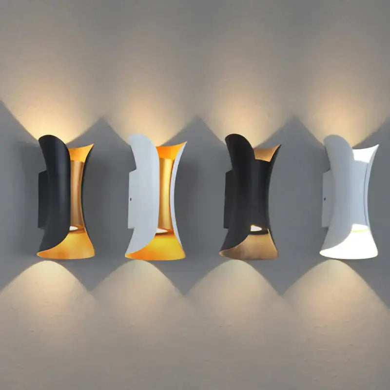 Modern black & gold decorbites led waterproof wall lamp living room