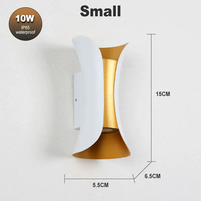 Modern black & gold decorbites led waterproof wall lamp living room