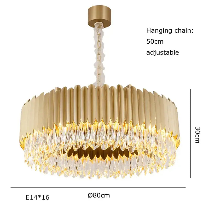 Modern black & gold dimmable led round ceiling chandeliers dining room