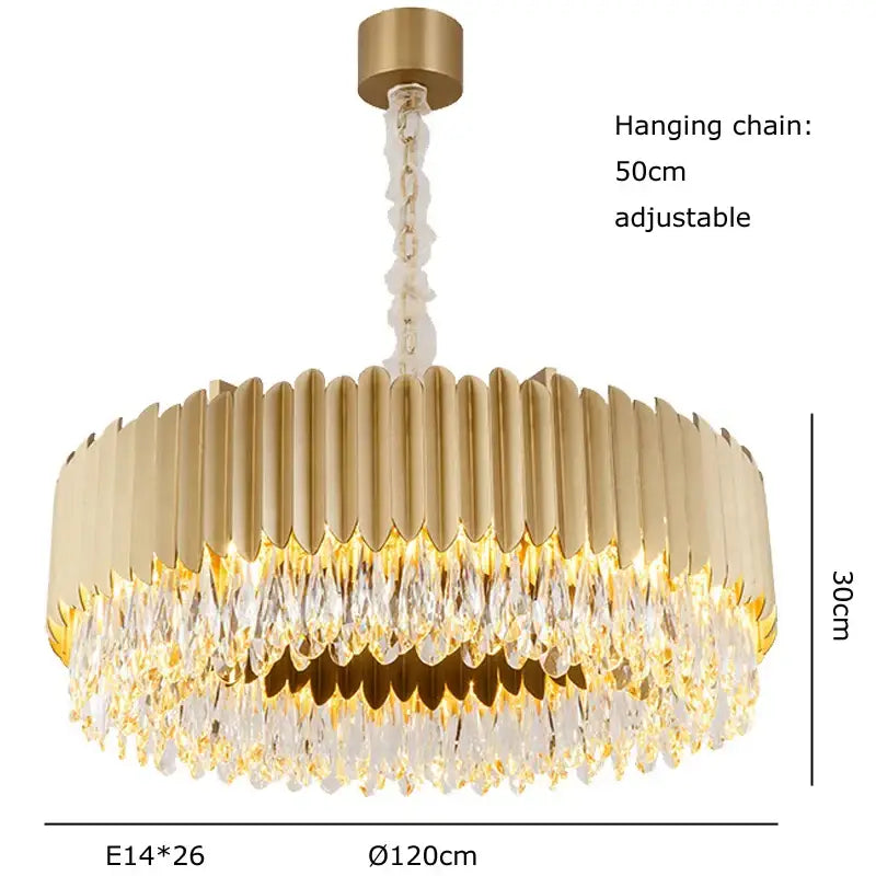 Modern black & gold dimmable led round ceiling chandeliers dining room