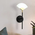 Modern black & gold fan wall mount light bedroom sconce