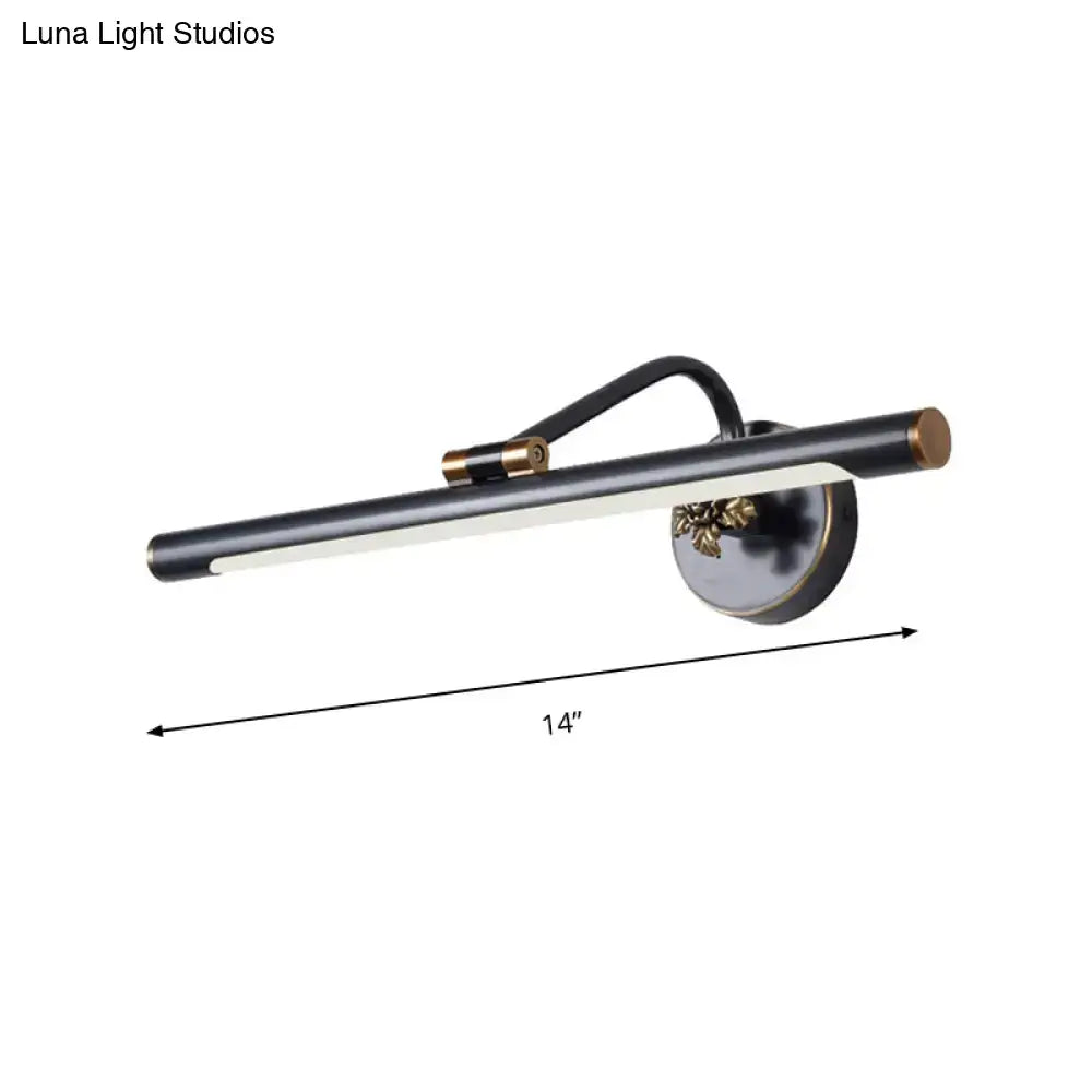 Modern black & gold floral led vanity wall sconce bedroom light