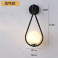 Modern black & gold glass ball led wall lamp bedroom sconce