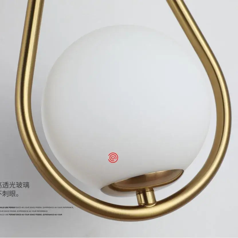 Modern black & gold glass ball led wall lamp bedroom sconce