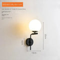 Modern black & gold glass ball led wall lamp bedroom sconce
