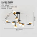 Modern black & gold glass ball pendant lamp dining room fixture