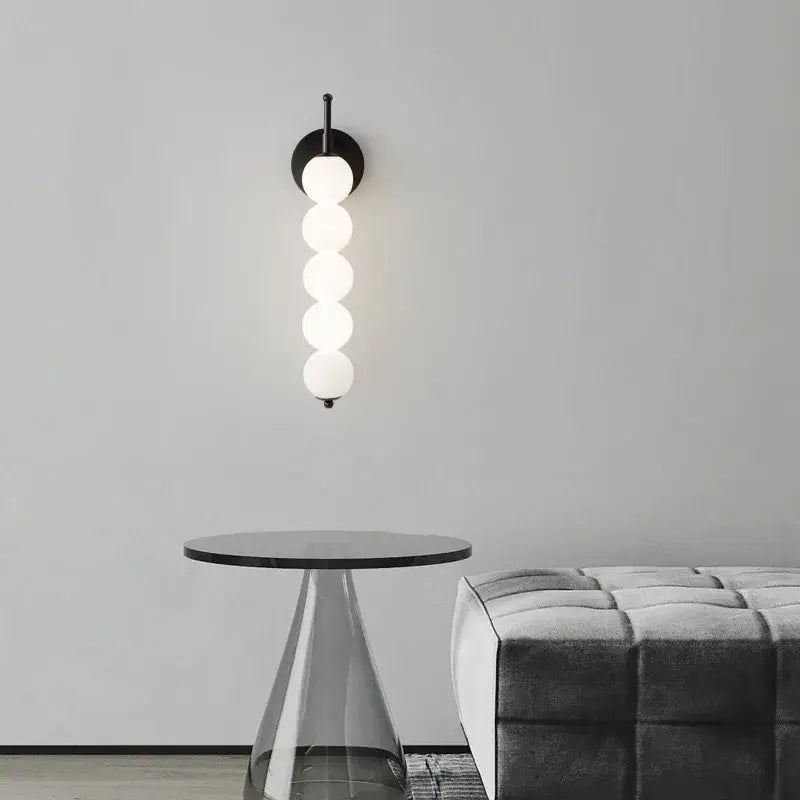 Modern black & gold glass bedside led wall lamp bedroom sconce