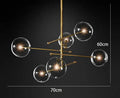 Modern black gold glass led chandelier living room light